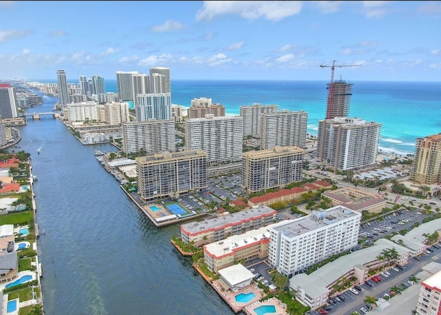 3113 S Ocean Dr Unit 301, Hallandale Beach, FL 33009 - aerial view featuring a view of city and a water view