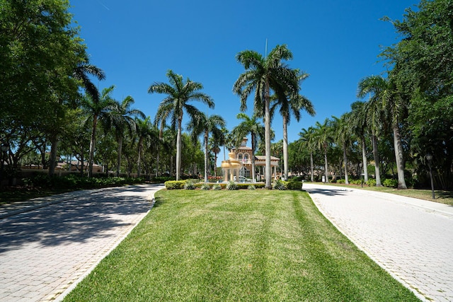 view of home's community featuring a lawn