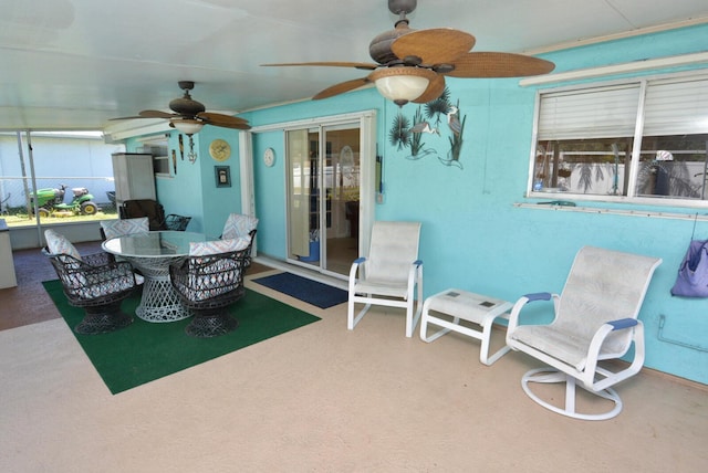 557 SE Seahouse Dr, Port Saint Lucie, FL 34983 - exterior space featuring ceiling fan and outdoor dining area