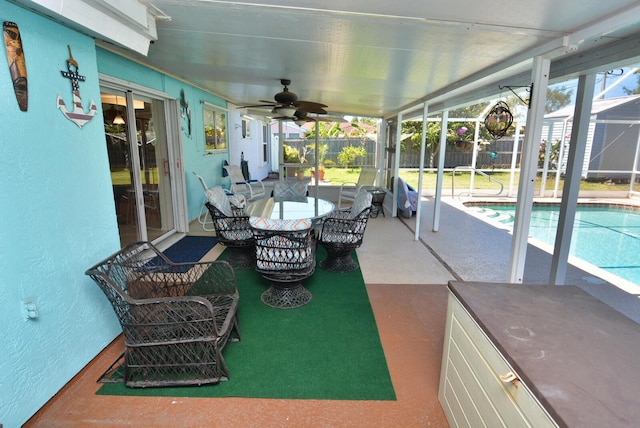557 SE Seahouse Dr, Port Saint Lucie, FL 34983 - sunroom with ceiling fan