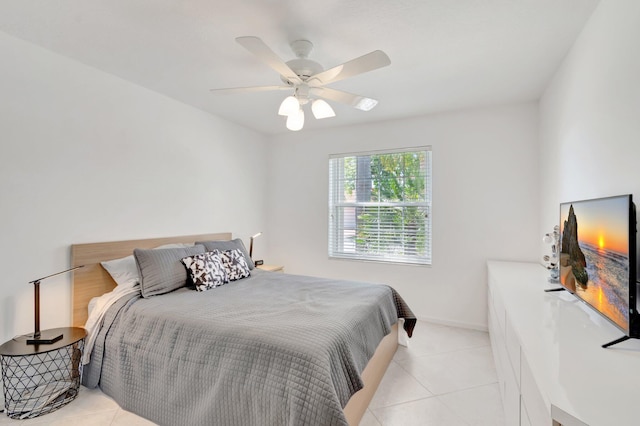 12792 Coral Lakes Dr, Boynton Beach, FL 33437 - bedroom with light tile patterned floors and a ceiling fan