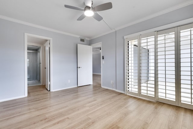 308 Golfview Rd Unit Ph02, North Palm Beach, FL 33408 - unfurnished bedroom featuring crown molding, baseboards, light wood finished floors, and visible vents