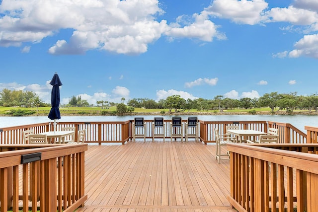 308 Golfview Rd Unit Ph02, North Palm Beach, FL 33408 - wooden deck with a water view