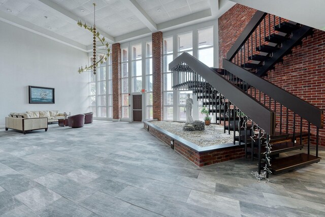 common area with stairs
