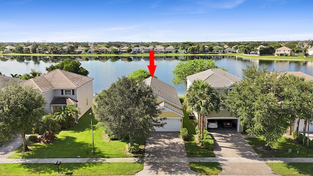 154 Berenger Walk, Royal Palm Beach, FL 33414 - aerial perspective of suburban area featuring a large body of water