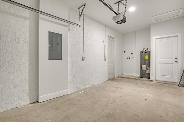 311 Ocean Pkwy, Boynton Beach, FL 33435 - garage with electric panel, water heater, and a garage door opener