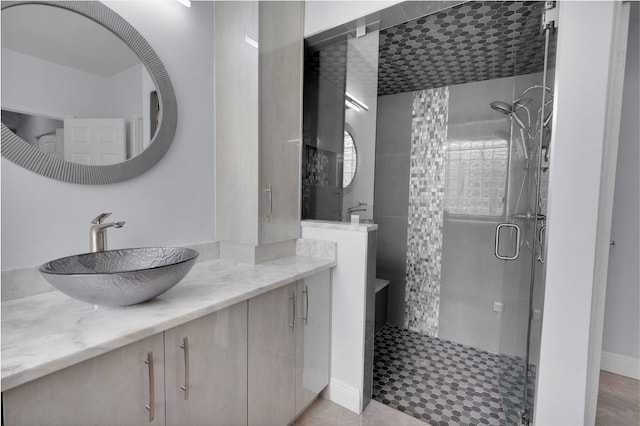 13594 Morocca Lake Ln, Delray Beach, FL 33446 - full bathroom with a stall shower and vanity
