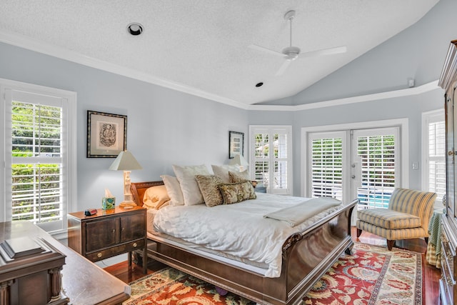 6106 Vista Linda Ln, Boca Raton, FL 33433 - bedroom with access to outside, wood finished floors, and a textured ceiling