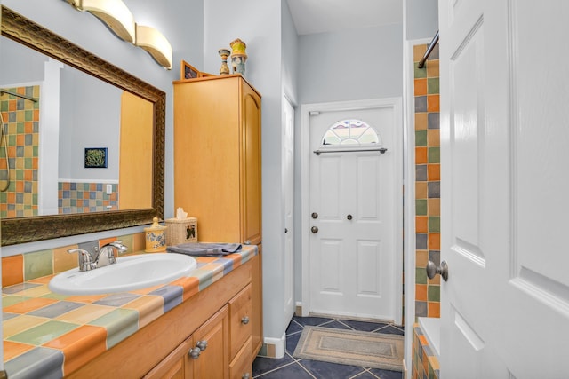 6106 Vista Linda Ln, Boca Raton, FL 33433 - bathroom with vanity and tile patterned flooring