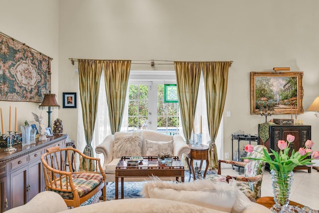 6106 Vista Linda Ln, Boca Raton, FL 33433 - sitting room featuring french doors and a high ceiling
