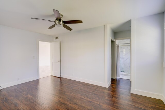 140 Lake Meryl Dr Unit 133, West Palm Beach, FL 33411 - spare room featuring ceiling fan, wood finished floors, and baseboards