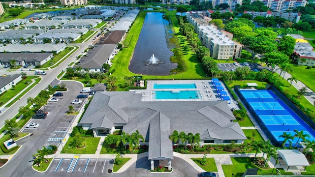 6975 Peters Ln, Delray Beach, FL 33446 - birds eye view of property featuring a water view