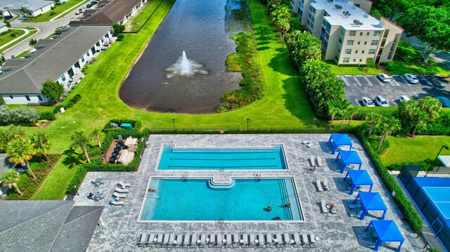 6975 Peters Ln, Delray Beach, FL 33446 - birds eye view of property featuring a water view