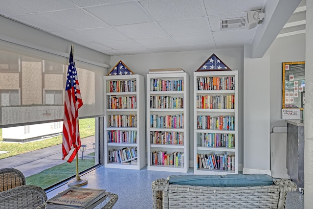 436 Pine Glen Ln Unit C-2, Greenacres, FL 33463 - recreation room featuring a drop ceiling, visible vents, and speckled floor