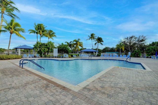 2737 Clipper Cir, West Palm Beach, FL 33411 - community pool with a gazebo and a patio