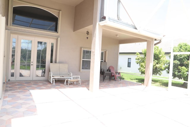 view of patio / terrace featuring french doors