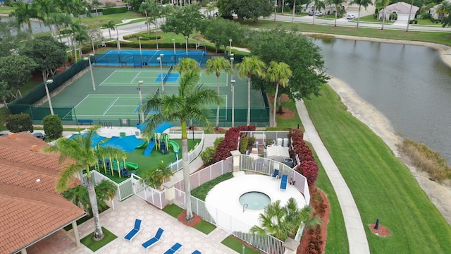 drone / aerial view of a large body of water