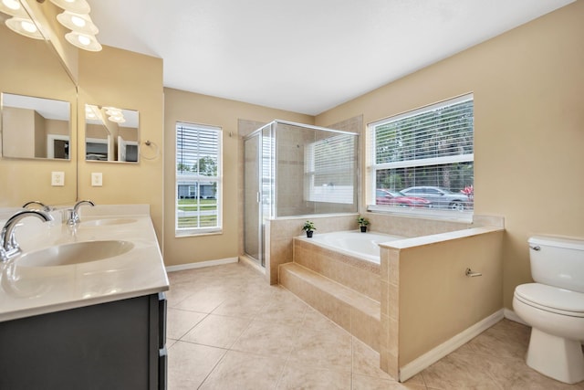 1355 SW Porter Rd, Port Saint Lucie, FL 34953 - full bath with toilet, a sink, a stall shower, and a garden tub
