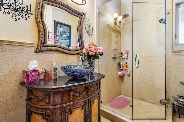 16090 Rio Del Paz, Delray Beach, FL 33446 - bathroom featuring a tile shower and vanity