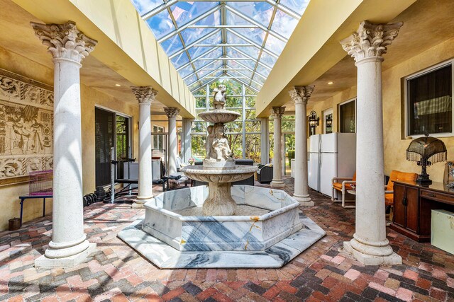 16090 Rio Del Paz, Delray Beach, FL 33446 - view of patio with a lanai