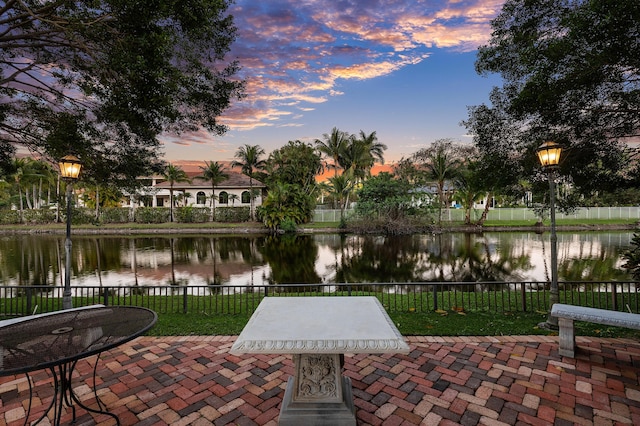 16090 Rio Del Paz, Delray Beach, FL 33446 - view of patio / terrace featuring a water view