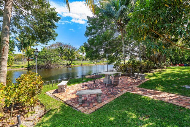 16090 Rio Del Paz, Delray Beach, FL 33446 - view of yard featuring a patio and a water view