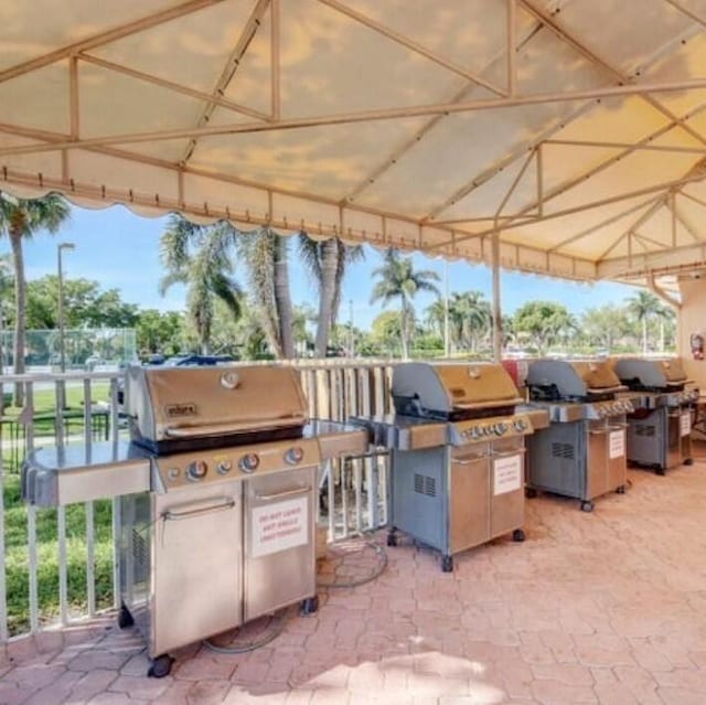 view of patio / terrace with a grill