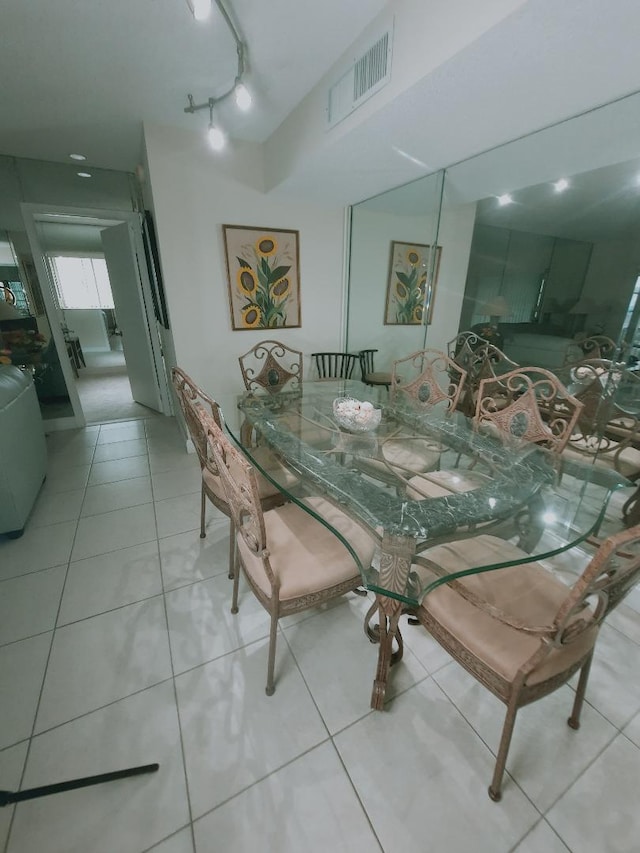 view of tiled dining area