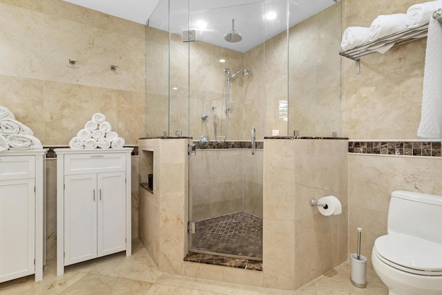 6611 NE 21st Ln, Fort Lauderdale, FL 33308 - full bath with toilet, a stall shower, and tile walls