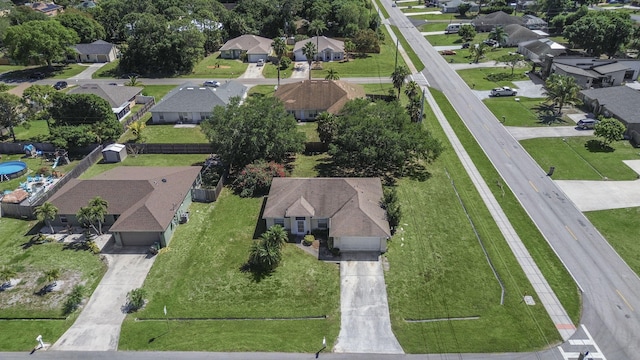 drone / aerial view featuring a residential view