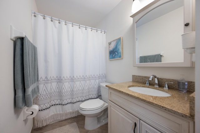 131 NE Naranja Ave, Port Saint Lucie, FL 34983 - bathroom with vanity, toilet, and a shower with curtain