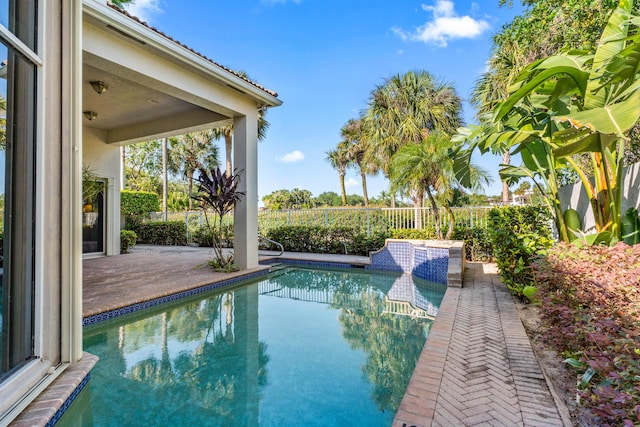 16137 Via Monteverde, Delray Beach, FL 33446 - view of swimming pool with a fenced backyard, a fenced in pool, and a patio area