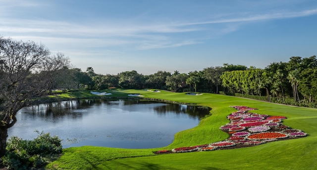 16137 Via Monteverde, Delray Beach, FL 33446 - view of community with golf course view, a water view, and a yard