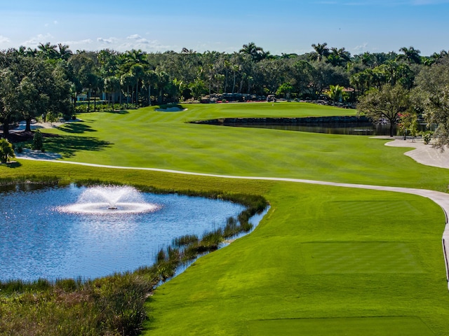 16137 Via Monteverde, Delray Beach, FL 33446 - surrounding community with a lawn, golf course view, and a water view