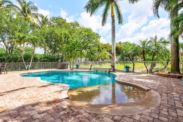 view of pool with fence, a patio area, and a fenced in pool