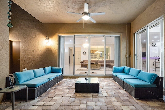 view of patio / terrace featuring outdoor lounge area and ceiling fan