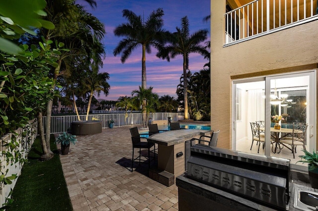view of patio / terrace with fence and outdoor dining space