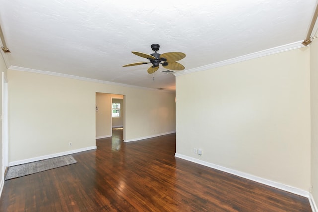 340 Russlyn Dr, West Palm Beach, FL 33405 - spare room with wood finished floors, a ceiling fan, crown molding, and baseboards