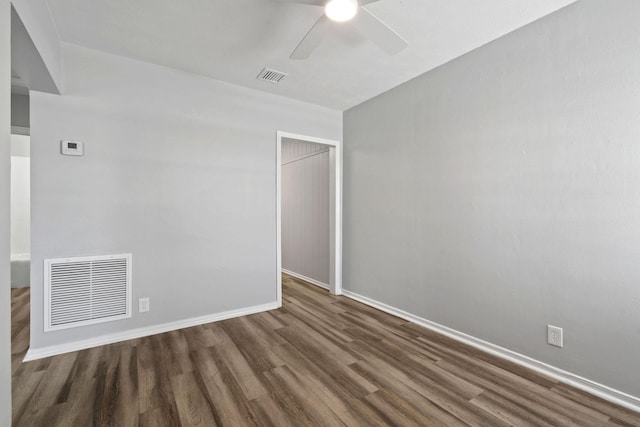 652 Bayberry Dr, Lake Park, FL 33403 - unfurnished room with wood finished floors, baseboards, ceiling fan, and visible vents