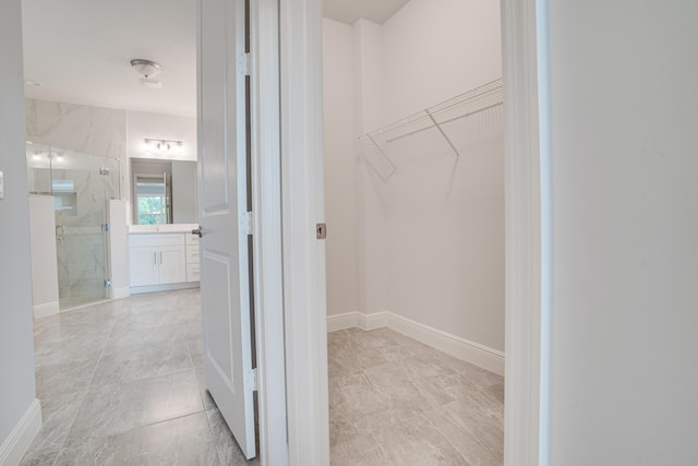 view of walk in closet