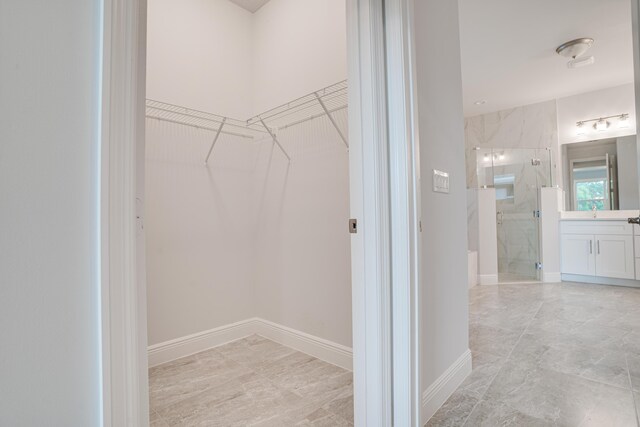 view of walk in closet