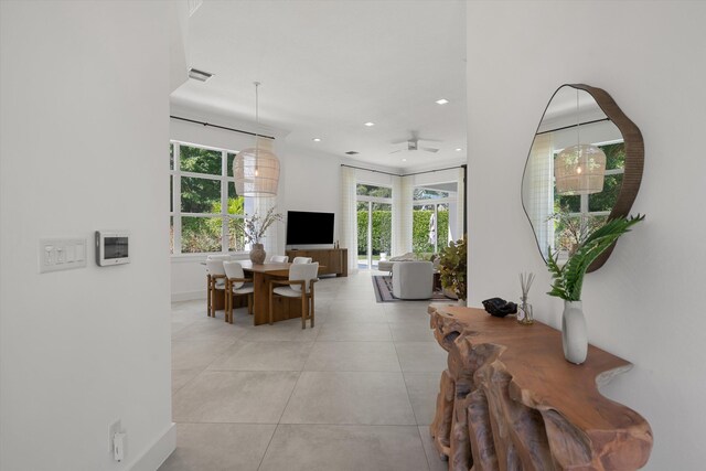 2651 Players Ct, Wellington, FL 33414 - hall featuring baseboards, recessed lighting, and light tile patterned floors