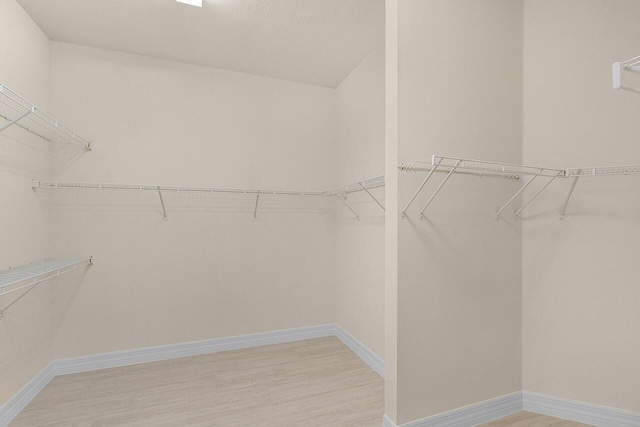 spacious closet with light wood-style floors