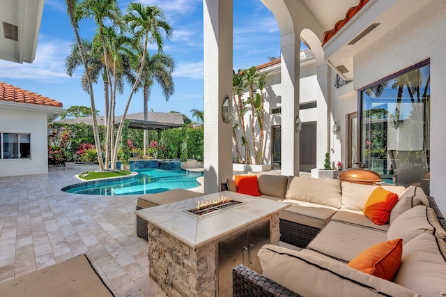 6131 NW 30th Ave, Boca Raton, FL 33496 - view of patio / terrace featuring an outdoor pool and outdoor lounge area