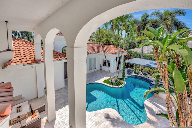 6131 NW 30th Ave, Boca Raton, FL 33496 - pool with french doors and a patio