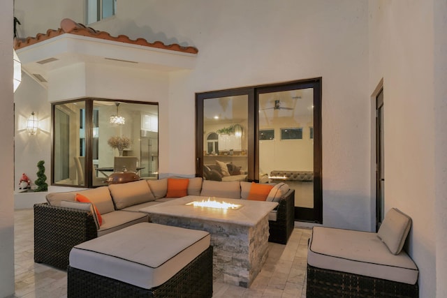 6131 NW 30th Ave, Boca Raton, FL 33496 - view of patio featuring an outdoor living space with a fire pit