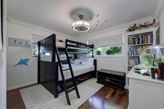 11753 Landing Pl, Palm Beach Gardens, FL 33408 - bedroom with ornamental molding, wood finished floors, and baseboards