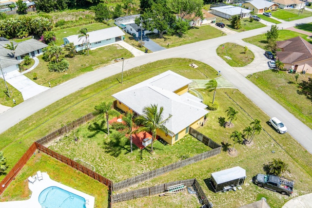 drone / aerial view with a residential view