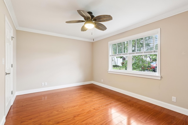 206 Lake Susan Ln, West Palm Beach, FL 33411 - unfurnished room featuring baseboards, a ceiling fan, crown molding, and light wood finished floors