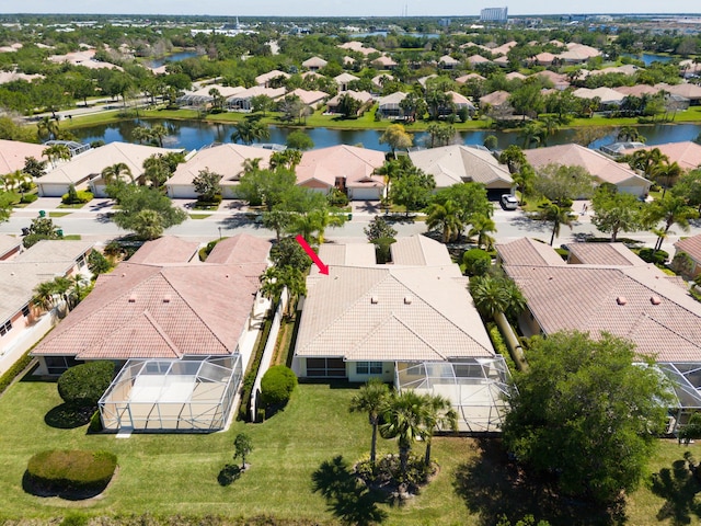 10828 SW Dardanelle Dr, Port Saint Lucie, FL 34987 - bird's eye view with a residential view and a water view
